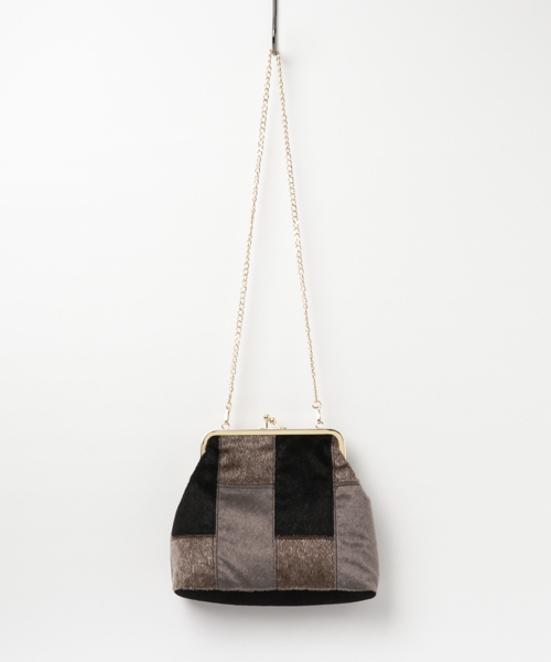 merry jenny（メリージェニー）の「パッチワークがま口bag（ショルダーバッグ・レディース・ブラック/ワイン/アイボリー・FREE）」の4枚目の写真