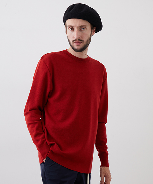 UNITED TOKYO（ユナイテッドトウキョウ）の「Super120's 18Gウォッシャブルクルーネックニット（ニット/セーター・メンズ・ブルー/グレー/ライトグリーン/マルチ/ネイビー/レッド/バーガンディー/ライトグレー/ブラック/ベージュ/ブラウン・1/2/3）」の9枚目の写真