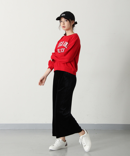 Honeys（ハニーズ）の「ロゴスウェットトレーナー（スウェット・レディース・ブラック/レッド/ピンク/サックスブルー/アイボリー/杢グレー・S/L/M）」の15枚目の写真