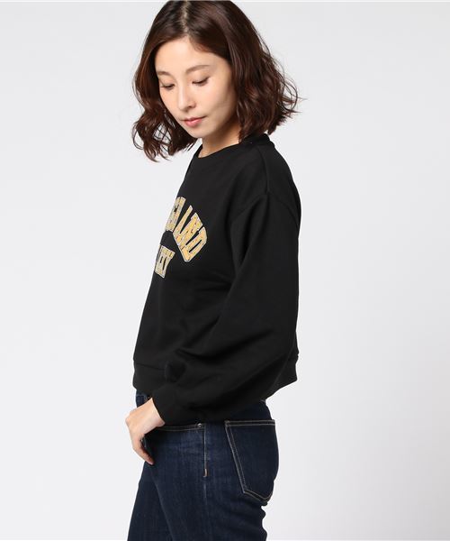 Honeys（ハニーズ）の「ロゴスウェットトレーナー（スウェット・レディース・ブラック/レッド/ピンク/サックスブルー/アイボリー/杢グレー・S/L/M）」の7枚目の写真