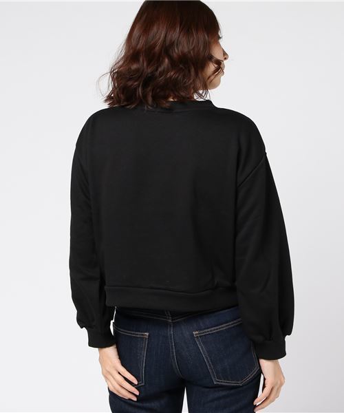 Honeys（ハニーズ）の「ロゴスウェットトレーナー（スウェット・レディース・ブラック/レッド/ピンク/サックスブルー/アイボリー/杢グレー・S/L/M）」の8枚目の写真