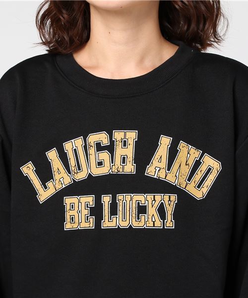 Honeys（ハニーズ）の「ロゴスウェットトレーナー（スウェット・レディース・ブラック/レッド/ピンク/サックスブルー/アイボリー/杢グレー・S/L/M）」の9枚目の写真