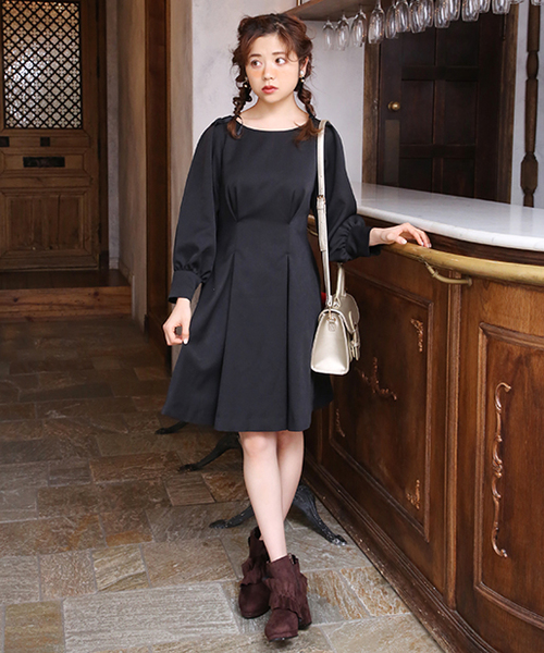 one after another NICE CLAUP（ワンアフターアナザーナイスクラップ）の「フレアチェックワンピース（ワンピース・レディース・ブラック/ブラック系その他/ブラウン系その他/グリーン系その他・FREE）」の2枚目の写真