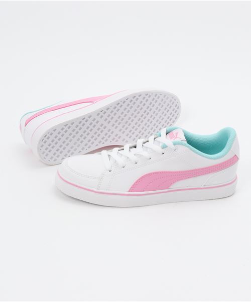 PUMA（プーマ）の「プーマ PUMA COURT POINT VULC V2 BG ウイメンズ 362947 06（スニーカー・レディース・ホワイト×ピンク・23.5cm/24.5cm/23.0cm/25.0cm/24.0cm）」の2枚目の写真