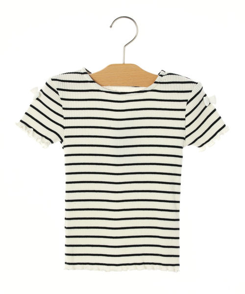 SHIPS（シップス）の「SHIPS KIDS:リブ フリル TEE(100～130cm)（Tシャツ/カットソー・キッズ・ネイビー/オフホワイト/グリーン・100/110/120/130）」の5枚目の写真