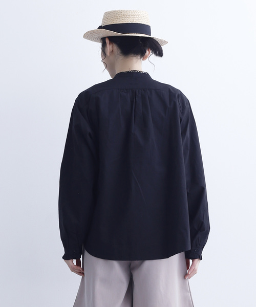 MERLOT（メルロー）の「襟リボンミニボタンブラウス6512（シャツ/ブラウス・レディース・ホワイト/ブルー/ブラック・FREE）」の6枚目の写真