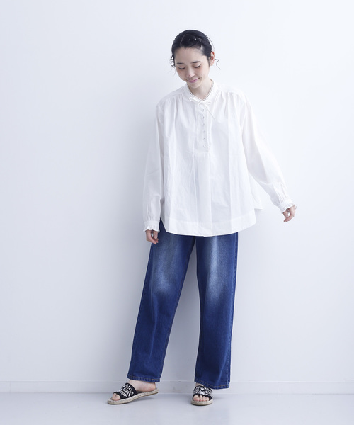 MERLOT（メルロー）の「襟リボンミニボタンブラウス6512（シャツ/ブラウス・レディース・ホワイト/ブルー/ブラック・FREE）」の10枚目の写真