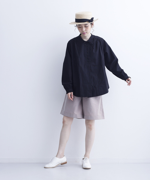 MERLOT（メルロー）の「襟リボンミニボタンブラウス6512（シャツ/ブラウス・レディース・ホワイト/ブルー/ブラック・FREE）」の4枚目の写真