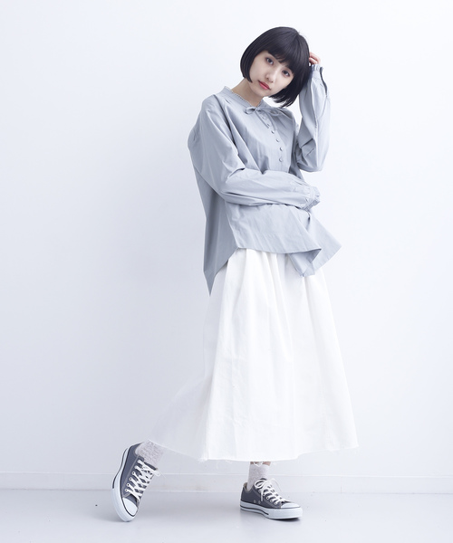 MERLOT（メルロー）の「襟リボンミニボタンブラウス6512（シャツ/ブラウス・レディース・ホワイト/ブルー/ブラック・FREE）」の12枚目の写真