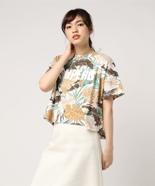 WEGO（ウィゴー）の「WEGO/ボタニカルロゴプリントTシャツ（Tシャツ/カットソー・レディース・ホワイト/ピンク/イエロー/サックスブルー・FREE）」の9枚目の写真