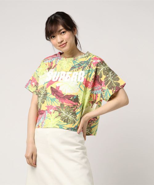 WEGO（ウィゴー）の「WEGO/ボタニカルロゴプリントTシャツ（Tシャツ/カットソー・レディース・ホワイト/ピンク/イエロー/サックスブルー・FREE）」の8枚目の写真