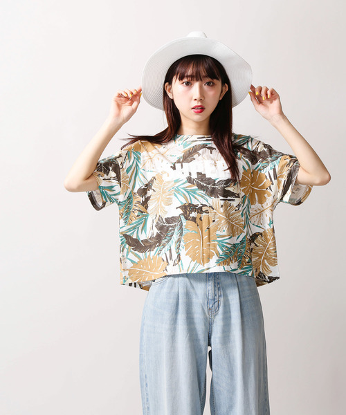 WEGO（ウィゴー）の「WEGO/ボタニカルロゴプリントTシャツ（Tシャツ/カットソー・レディース・ホワイト/ピンク/イエロー/サックスブルー・FREE）」の14枚目の写真