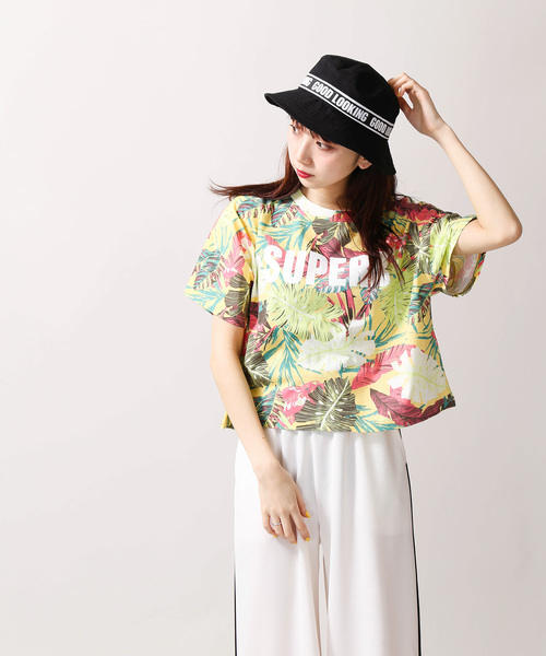 WEGO（ウィゴー）の「WEGO/ボタニカルロゴプリントTシャツ（Tシャツ/カットソー・レディース・ホワイト/ピンク/イエロー/サックスブルー・FREE）」の13枚目の写真