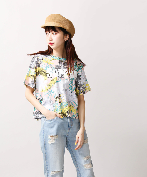 WEGO（ウィゴー）の「WEGO/ボタニカルロゴプリントTシャツ（Tシャツ/カットソー・レディース・ホワイト/ピンク/イエロー/サックスブルー・FREE）」の11枚目の写真