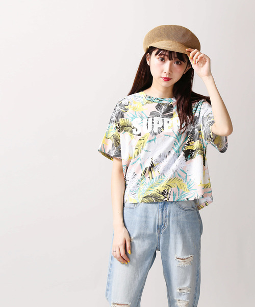 WEGO（ウィゴー）の「WEGO/ボタニカルロゴプリントTシャツ（Tシャツ/カットソー・レディース・ホワイト/ピンク/イエロー/サックスブルー・FREE）」の10枚目の写真