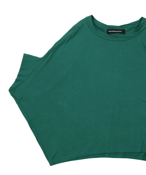 mercibeaucoup,（メルシーボークー）の「Ｂ：てろてん（Tシャツ/カットソー・レディース・グリーン/ライトグレー/ネイビー・01）」の6枚目の写真