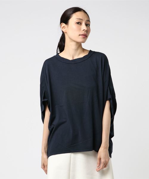 mercibeaucoup,（メルシーボークー）の「Ｂ：てろてん（Tシャツ/カットソー・レディース・グリーン/ライトグレー/ネイビー・01）」の3枚目の写真