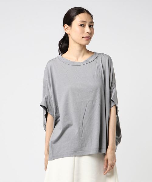 mercibeaucoup,（メルシーボークー）の「Ｂ：てろてん（Tシャツ/カットソー・レディース・グリーン/ライトグレー/ネイビー・01）」の2枚目の写真