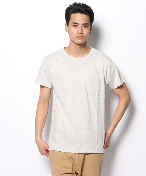 WEGO（ウィゴー）の「WEGO/クルーネックポケットTee（S）（Tシャツ/カットソー・メンズ・ホワイト/ブラック/杢グレー/オートミール/ネイビー・SMALL/MEDIUM/LARGE）」の4枚目の写真