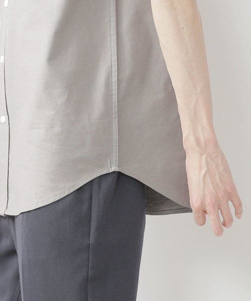 MONO-MART(モノマート)の「ボタンダウン ハイストレッチ オックスフォード シャツ(1/2 sleeve)(シャツ/ブラウス・メンズ・ブラック/ベージュ/ネイビー/グレー/オフホワイト/サックスブルー/オリーブドラブ/ブルー・M/L/XL)」の22枚目の写真