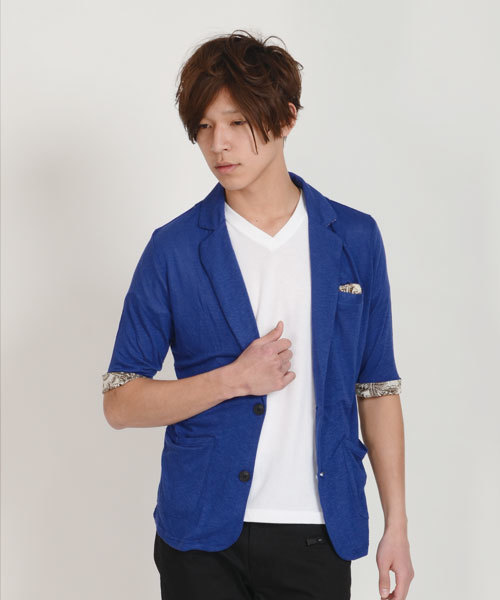 HAMNETT（ハムネット）の「ラペルカーデカラー（カーディガン/ボレロ・メンズ・ブラック/ベージュ/ブルー/オレンジ・MEDIUM/LARGE）」の3枚目の写真