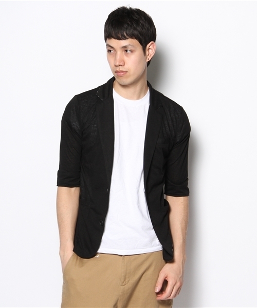 HAMNETT（ハムネット）の「ラペルカーデカラー（カーディガン/ボレロ・メンズ・ブラック/ベージュ/ブルー/オレンジ・MEDIUM/LARGE）」の2枚目の写真