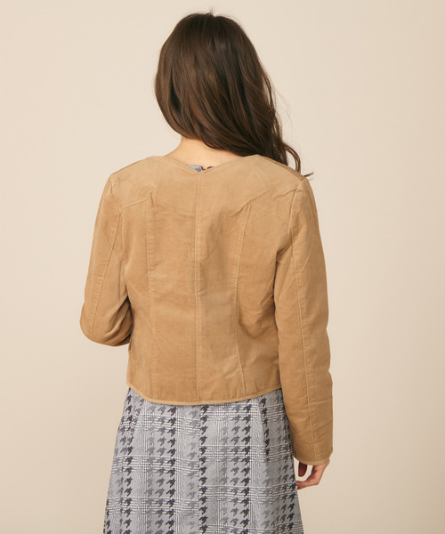 MIIA（ミーア）の「ハートカラージャケット（ノーカラージャケット・レディース・ブラック/ベージュ/ピンク/ボルドー・M/L）」の15枚目の写真