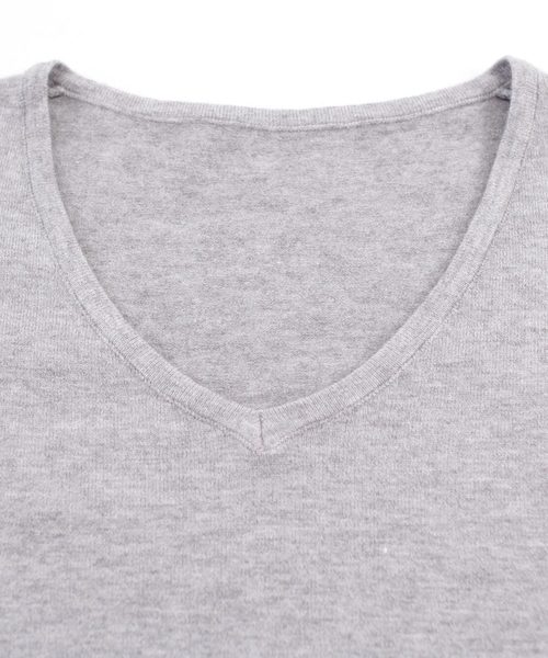 titivate(ティティベイト)の「カシミヤタッチVネックロングワンピース(ワンピース・レディース・ブラック/ネイビー/ブラウン/ワインレッド/杢グレー/ベージュ系その他・S/M/L)」の14枚目の写真