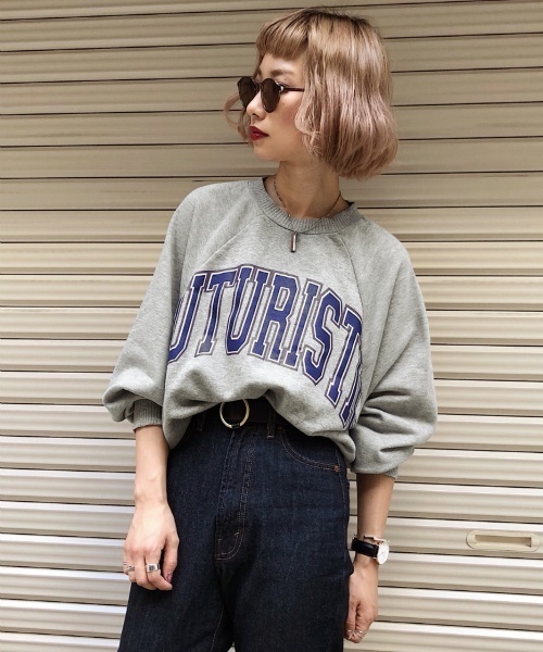 PAGEBOY（ページボーイ）の「配色ロゴスウェット（スウェット・レディース・グレー/オフホワイト/グリーン・FREE）」の6枚目の写真