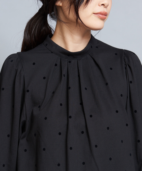 qualite（カリテ）の「ドットフロッキードルマンカットソー（Tシャツ/カットソー・レディース・ブラック/ベージュ・フリー）」の5枚目の写真