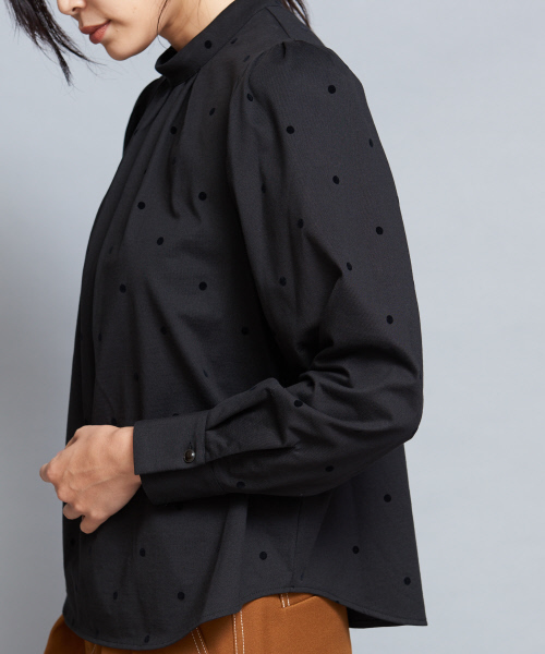 qualite（カリテ）の「ドットフロッキードルマンカットソー（Tシャツ/カットソー・レディース・ブラック/ベージュ・フリー）」の9枚目の写真