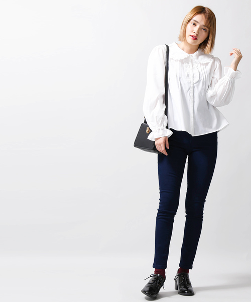 WEGO（ウィゴー）の「WEGO/レースフリル襟ブラウス（シャツ/ブラウス・レディース・ホワイト/ブラック・FREE）」の5枚目の写真