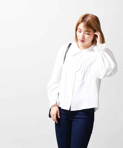 WEGO（ウィゴー）の「WEGO/レースフリル襟ブラウス（シャツ/ブラウス・レディース・ホワイト/ブラック・FREE）」の6枚目の写真