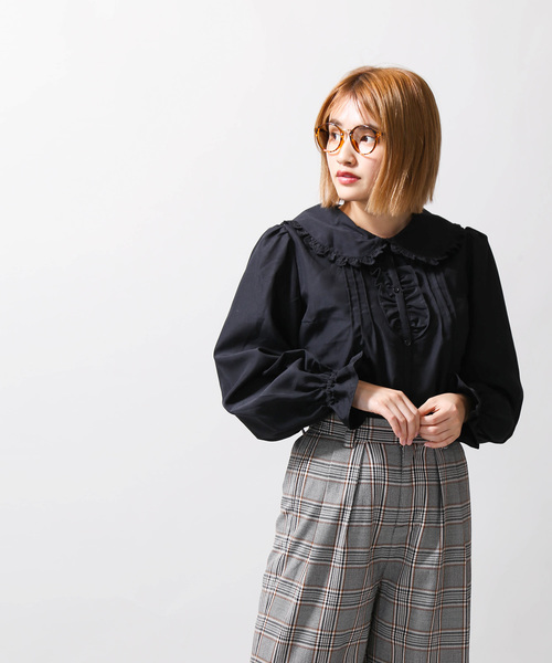 WEGO（ウィゴー）の「WEGO/レースフリル襟ブラウス（シャツ/ブラウス・レディース・ホワイト/ブラック・FREE）」の8枚目の写真