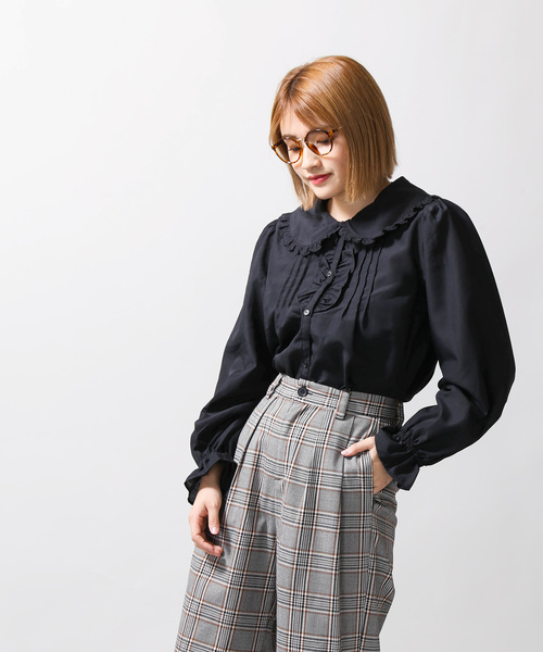 WEGO（ウィゴー）の「WEGO/レースフリル襟ブラウス（シャツ/ブラウス・レディース・ホワイト/ブラック・FREE）」の9枚目の写真