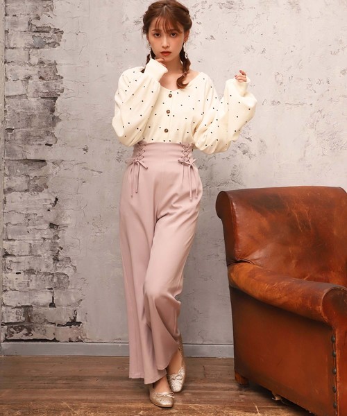 one after another NICE CLAUP（ワンアフターアナザーナイスクラップ）の「ハートワッフルカーディガン（カーディガン/ボレロ・レディース・ブラック/アイボリー/モカ・FREE）」の17枚目の写真