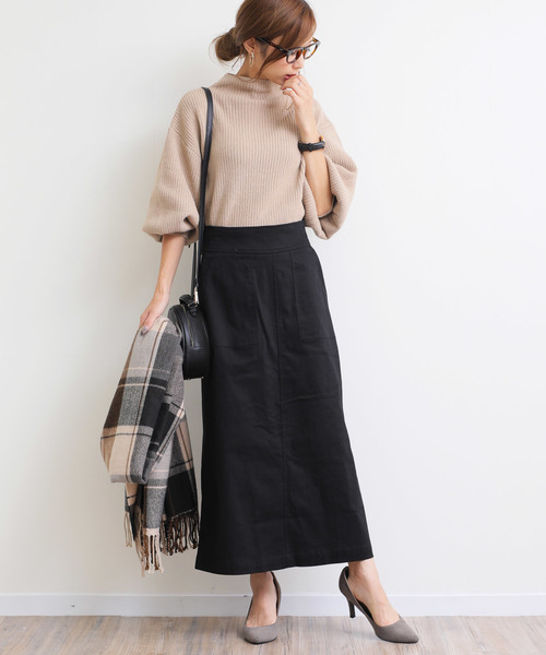 andme(アンドミー)の「ボリューム袖リブニットセータートップス(ニット/セーター・レディース・ブラック/グリーン/グレー/オフホワイト/ベージュ/ネイビー・M)」の10枚目の写真