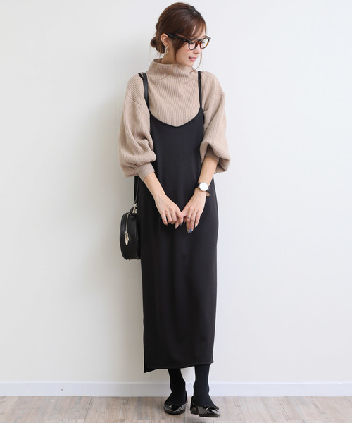 andme(アンドミー)の「ボリューム袖リブニットセータートップス(ニット/セーター・レディース・ブラック/グリーン/グレー/オフホワイト/ベージュ/ネイビー・M)」の11枚目の写真