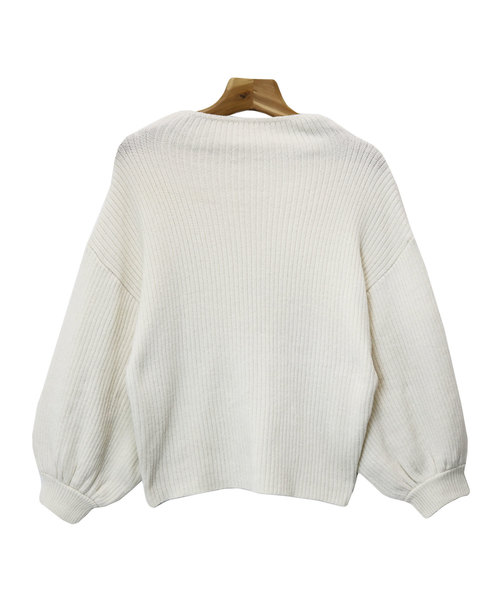 andme(アンドミー)の「ボリューム袖リブニットセータートップス(ニット/セーター・レディース・ブラック/グリーン/グレー/オフホワイト/ベージュ/ネイビー・M)」の13枚目の写真