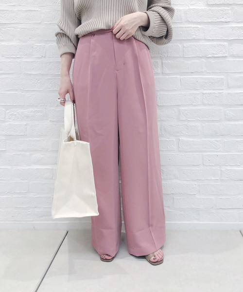 DouDou（ドゥドゥ）の「カラーセンプレパンツ（その他パンツ・レディース・ピンク/ブラウン/グリーン・38/36/37）」の3枚目の写真