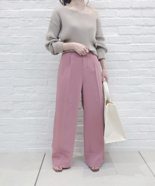 DouDou（ドゥドゥ）の「カラーセンプレパンツ（その他パンツ・レディース・ピンク/ブラウン/グリーン・38/36/37）」の22枚目の写真