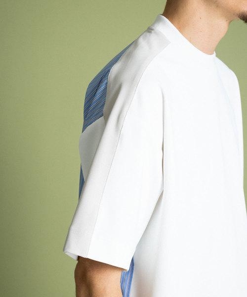 UNITED TOKYO（ユナイテッドトウキョウ）の「ストライプシャツコンビカットソー（Tシャツ/カットソー・メンズ・ホワイト/ネイビー・1/2/3）」の6枚目の写真