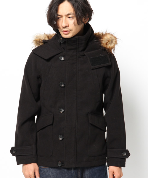 WEGO（ウィゴー）の「WEGO/ファー付きメルトンN-3B（ミリタリージャケット・メンズ・ブラック/カーキ・MEDIUM/LARGE）」の3枚目の写真