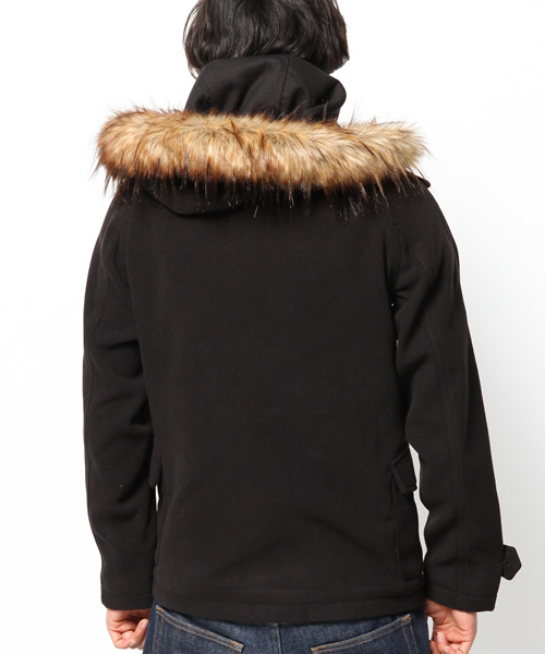 WEGO（ウィゴー）の「WEGO/ファー付きメルトンN-3B（ミリタリージャケット・メンズ・ブラック/カーキ・MEDIUM/LARGE）」の5枚目の写真