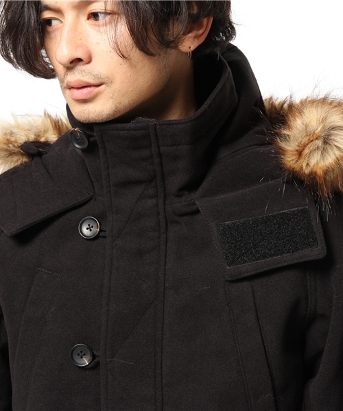 WEGO（ウィゴー）の「WEGO/ファー付きメルトンN-3B（ミリタリージャケット・メンズ・ブラック/カーキ・MEDIUM/LARGE）」の7枚目の写真