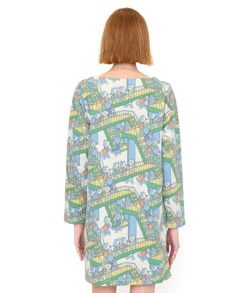 待望 コラボレーションスウェットワンピース 歩道橋パターン 11ぴきのねこ ヘザーナチュラル 爆売り新品セール特価