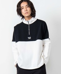 WEGO | WEGO/ビッグシルエットハーフジップバイカラードルマンポンチプルオーバー(スウェット)