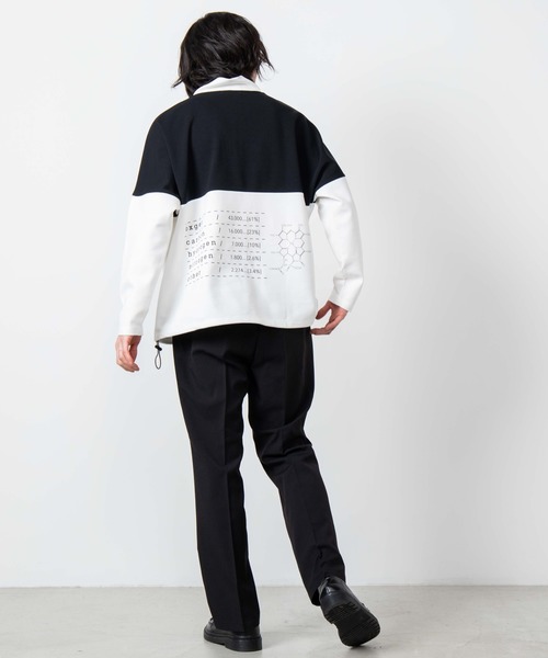 WEGO（ウィゴー）の「WEGO/ビッグシルエットハーフジップバイカラードルマンポンチプルオーバー（スウェット・メンズ・ホワイト/ベージュ・MEDIUM/LARGE）」の11枚目の写真