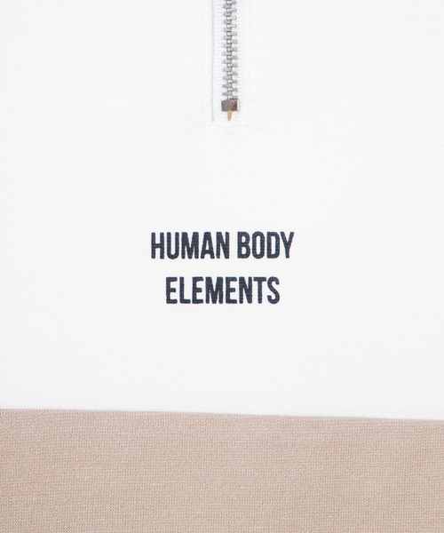 WEGO（ウィゴー）の「WEGO/ビッグシルエットハーフジップバイカラードルマンポンチプルオーバー（スウェット・メンズ・ホワイト/ベージュ・MEDIUM/LARGE）」の9枚目の写真