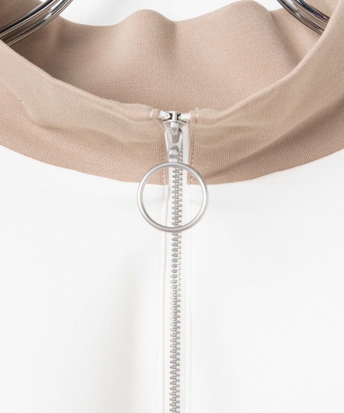 WEGO（ウィゴー）の「WEGO/ビッグシルエットハーフジップバイカラードルマンポンチプルオーバー（スウェット・メンズ・ホワイト/ベージュ・MEDIUM/LARGE）」の7枚目の写真